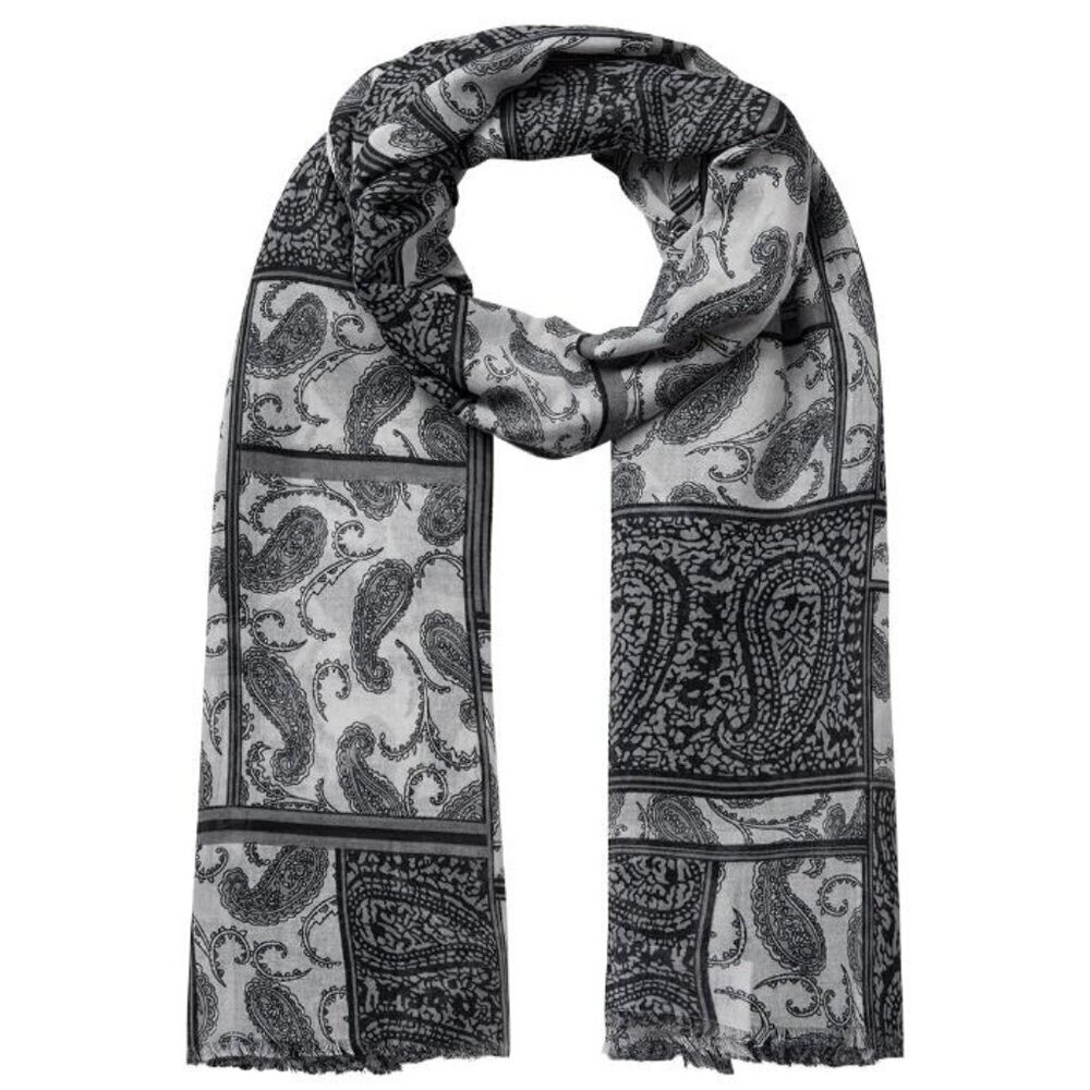 NWT SOYA CONCEPT IMOA Black & Grey Paisley Print Scarf